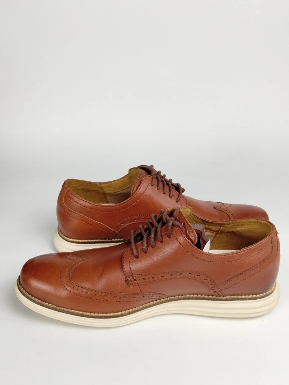 Cole Haan Original Grand Wing Oxfords Woodbury Brown Leather White Outsole Sz 10